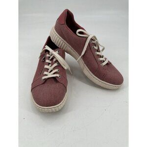 Clarks Collection Women's Sneakers Red Canvas Lace Up Zipper Rubber Sole 5.5M